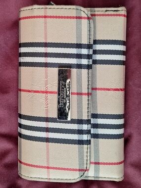 Beige Check Trifold Wallet- Burberry Lookalike